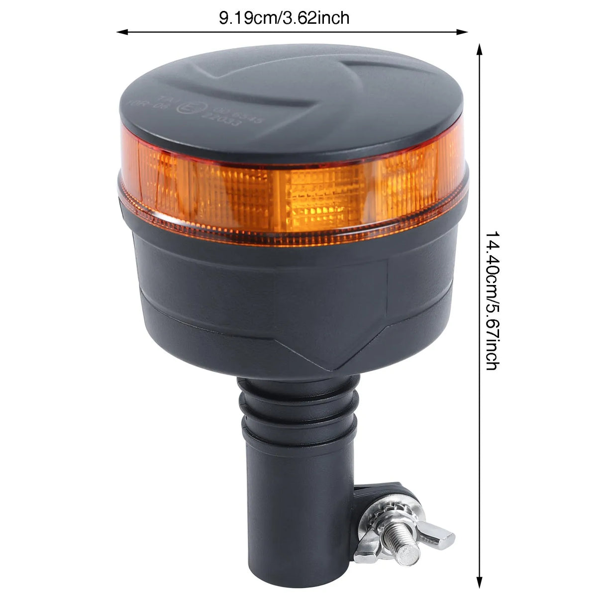 Rotating Flashing Amber LED Beacon Warning Strobe Light – DIN Pole Mount