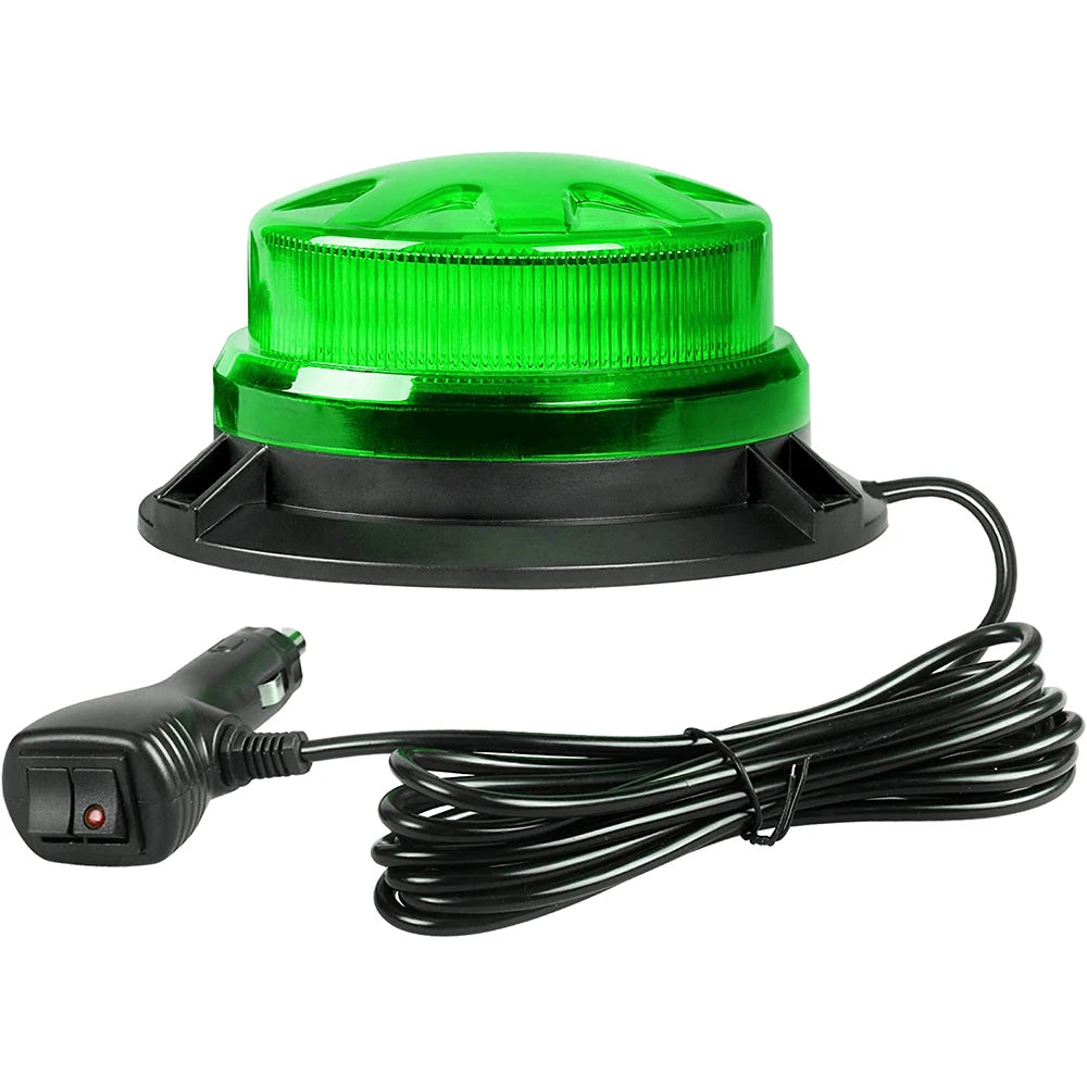 24 LED Blue Amber Red Green Beacon Strobe Warning Light Magnetic 12V / 24V