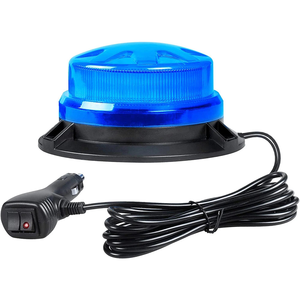 24 LED Blue Amber Red Green Beacon Strobe Warning Light Magnetic 12V / 24V