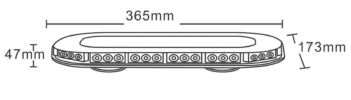 Maypole MP4098 12/24V 365mm Magnetic LED Midi Beacon Light Bar