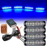 Amber LED Grille Strobe Light Emergency Warning Beacon with Remote 12V/24V