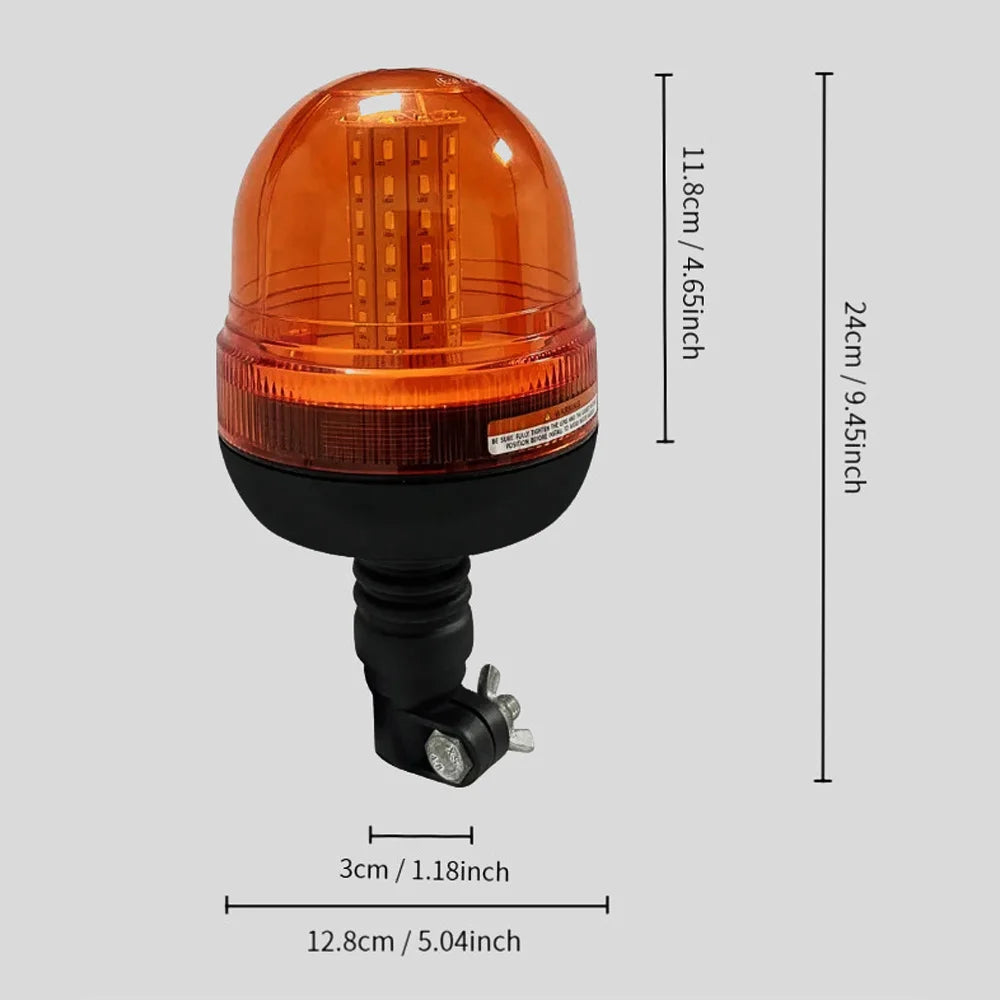LED Amber Flashing Warning Beacon Light Flexi DIN 12/24V