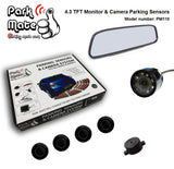 Park Mate PM110 4.3 TFT LCD Rear View Mirror Monitor & Camera Reversing Parking Sensors