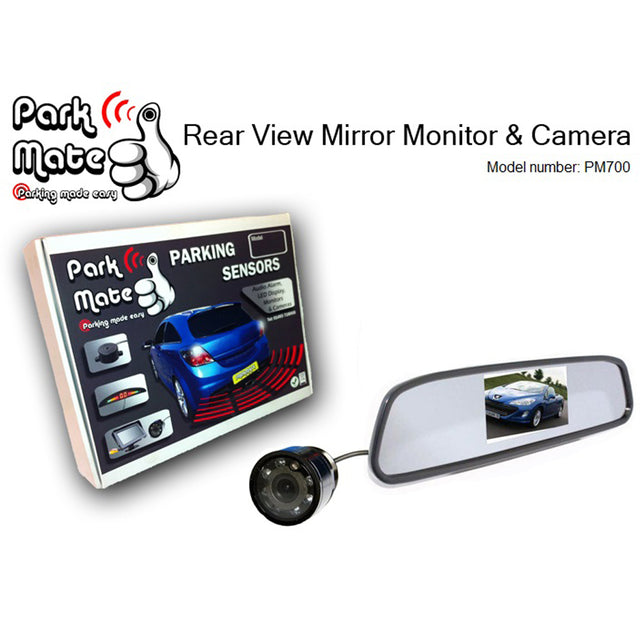 Park Mate PM700 4.3'' TFT LCD Rear View Mirror Monitor & Flush Mount Camera