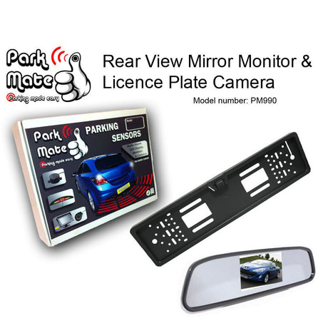 Park Mate PM990 4.3'' Rear View Mirror Monitor & Licence Plate Camera